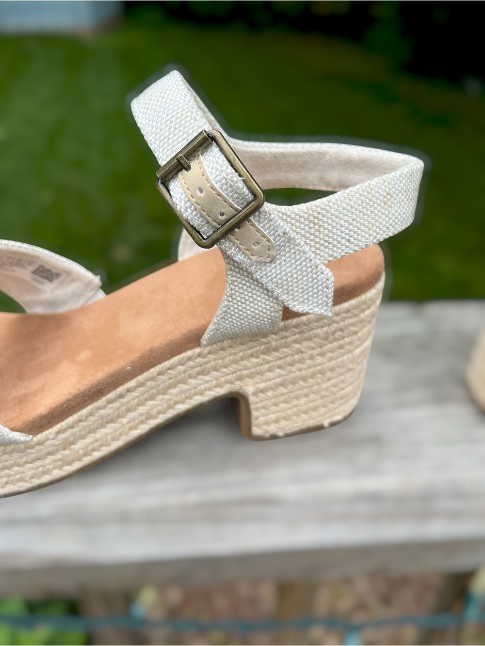 TOMS Kiki Natural Yarn Dye Espadrille Platform Sandals NWT Size 9 - Picture 7 of 10